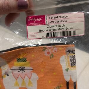 Thirty-One Orange Llama Print Pouch